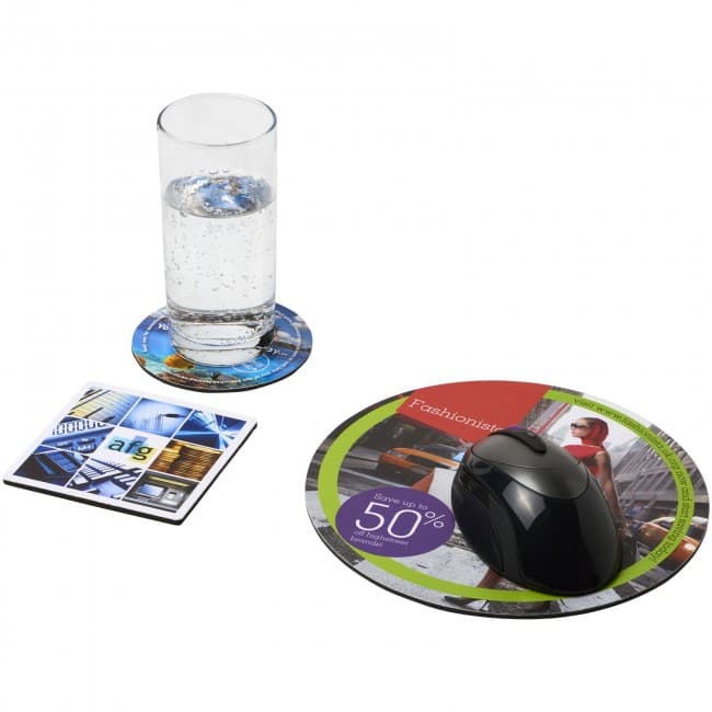 Custom Printed Q-Mat® mouse mat and coaster set combo 4