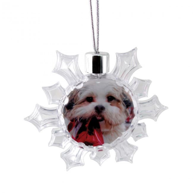 Custom Printed Clear Snowflake Christmas Tree Ornament