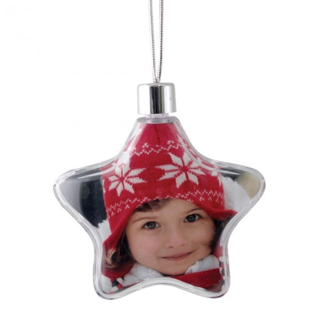 Custom Printed Clear Star Christmas Tree Ornament