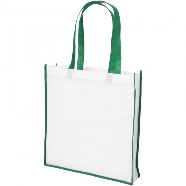 Custom Printed Contrast large non-woven shopping tote bag - Image 4