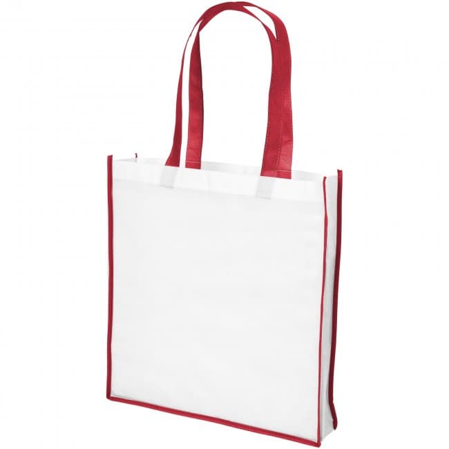 Custom Printed Contrast large non-woven shopping tote bag - Image 2