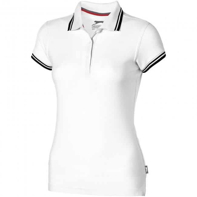 Custom Printed Deuce short sleeve women's polo with tipping - Image 5