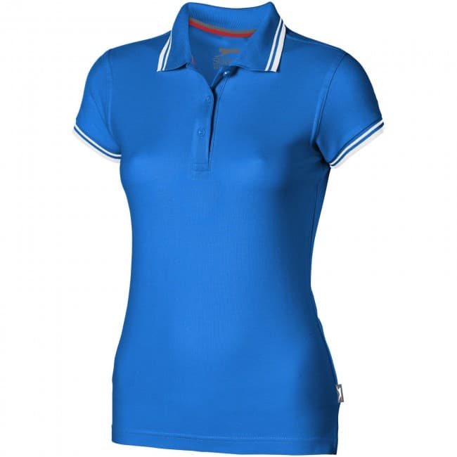 Custom Printed Deuce short sleeve women's polo with tipping - Image 3