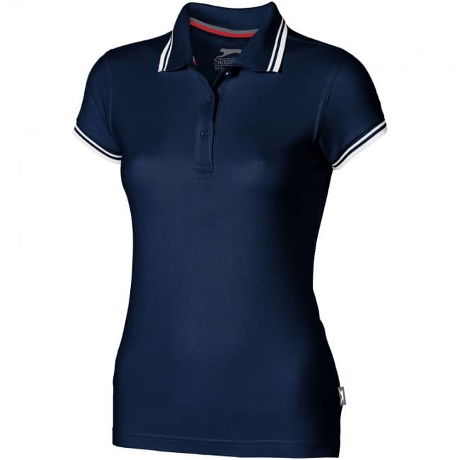 Custom Printed Deuce short sleeve women's polo with tipping - Image 2