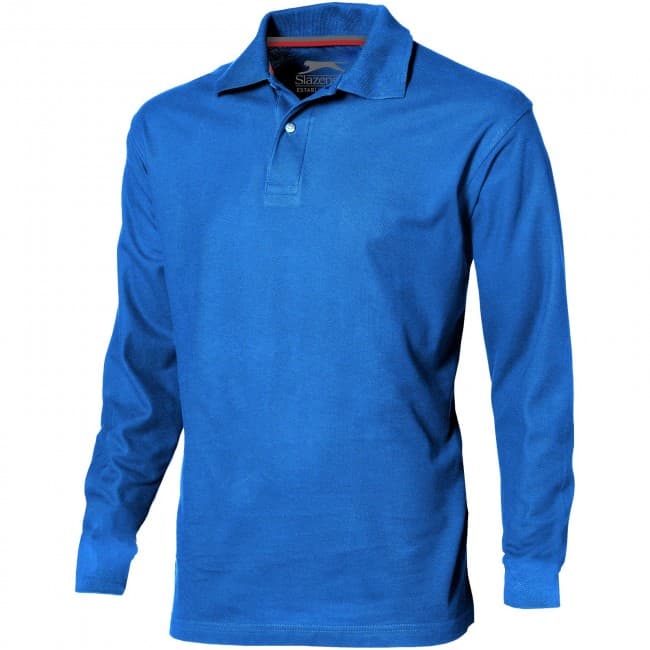 Custom Printed Point long sleeve men's polo - Image 4