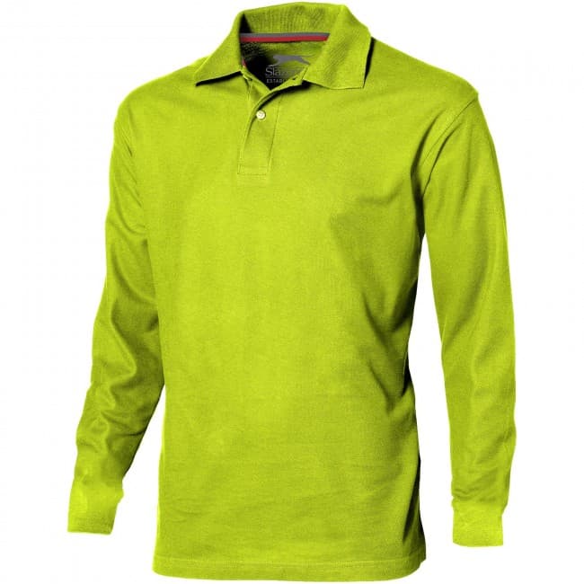 Custom Printed Point long sleeve men's polo - Image 2