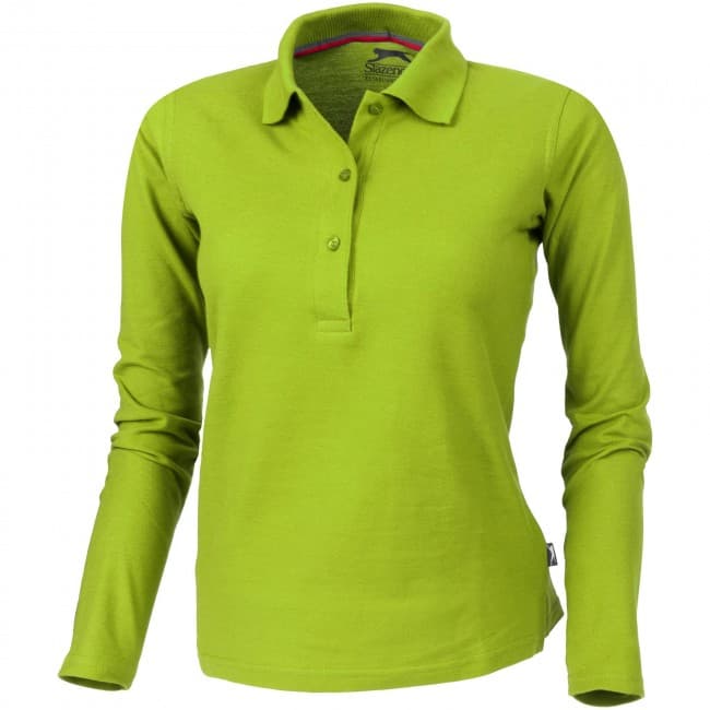 Custom Printed Point long sleeve women's polo - Image 2