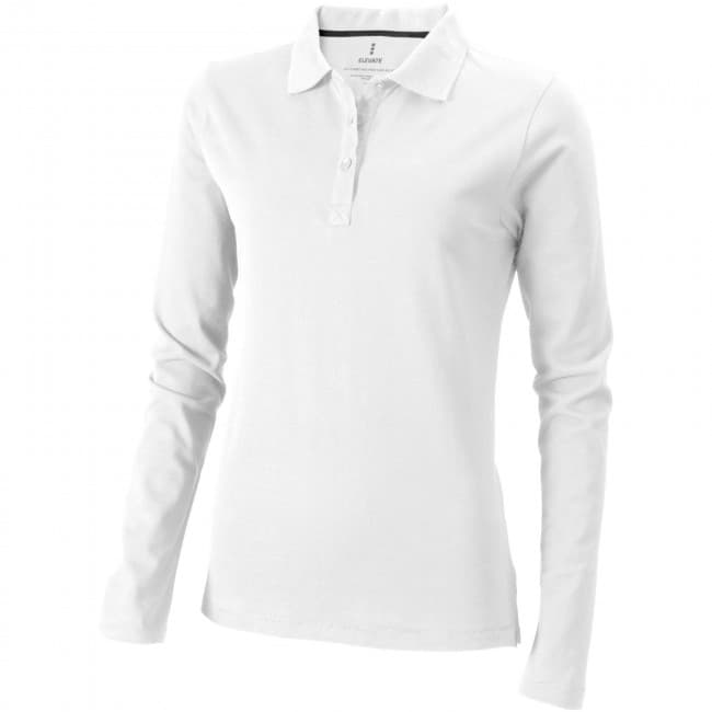 Custom Printed Oakville long sleeve women's polo - Image 6