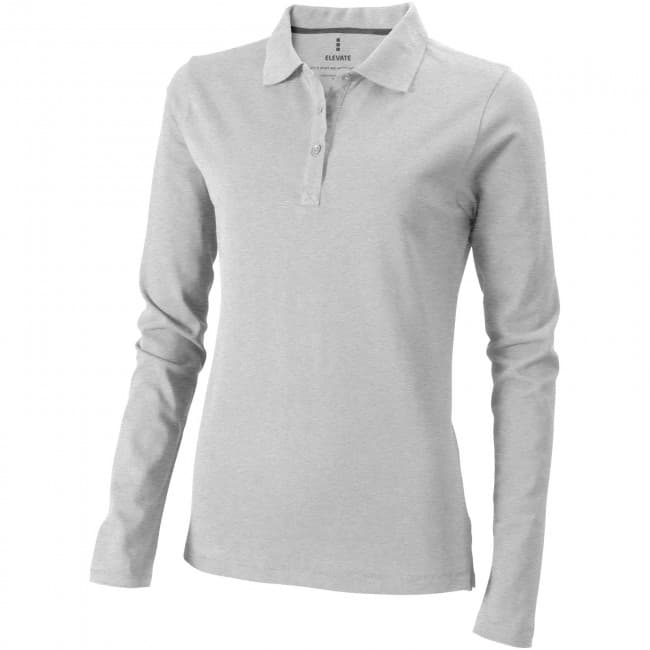 Custom Printed Oakville long sleeve women's polo - Image 2