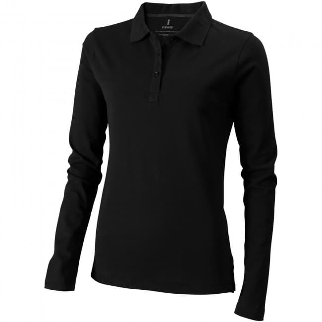 Custom Printed Oakville long sleeve women's polo - Image 1