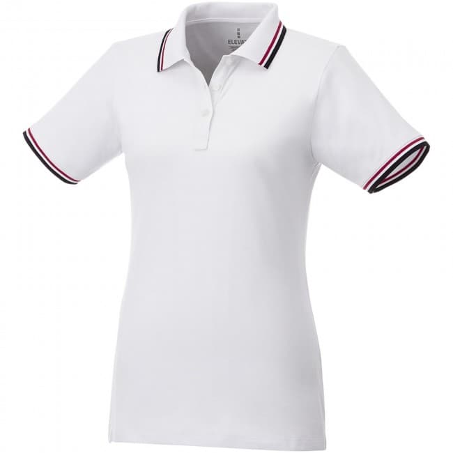 Custom Printed Fairfield short sleeve women's polo with tipping - Image 5