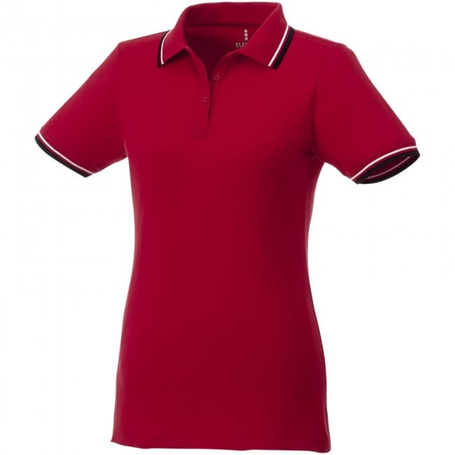 Custom Printed Fairfield short sleeve women's polo with tipping - Image 4