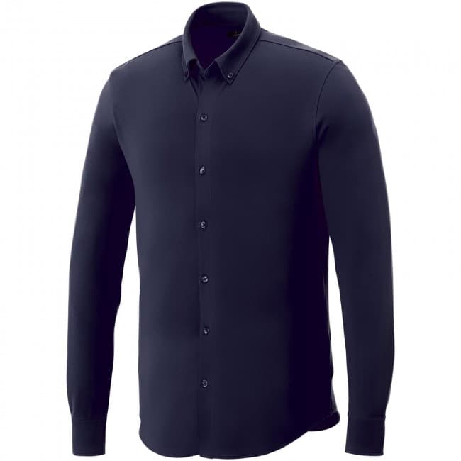 Custom Printed Bigelow long sleeve men's pique shirt - Image 3