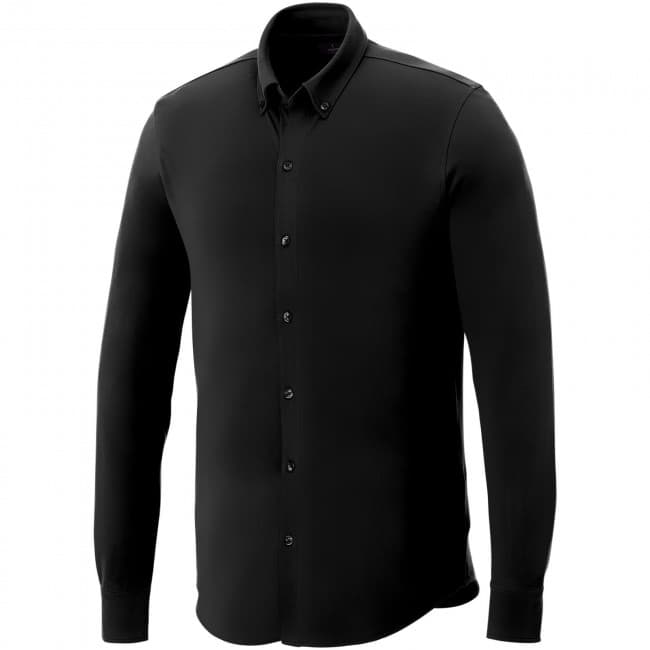 Custom Printed Bigelow long sleeve men's pique shirt - Image 1