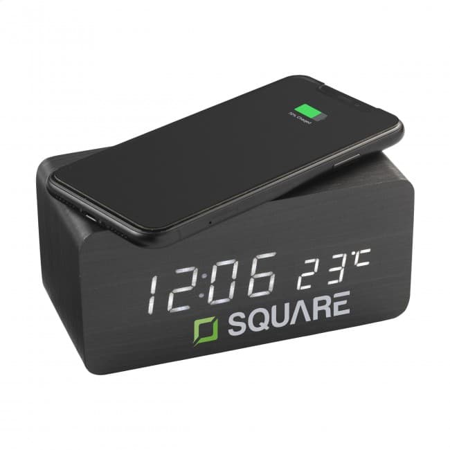 Custom Printed Avant Wireless Charging Digi Clock alarm clock