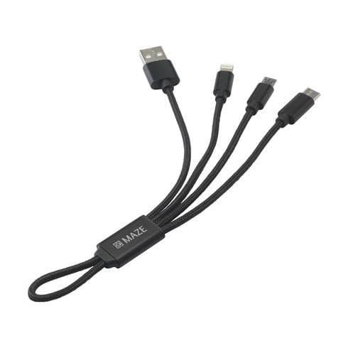 Custom Printed Braided Cable 4-in-1 charging cable