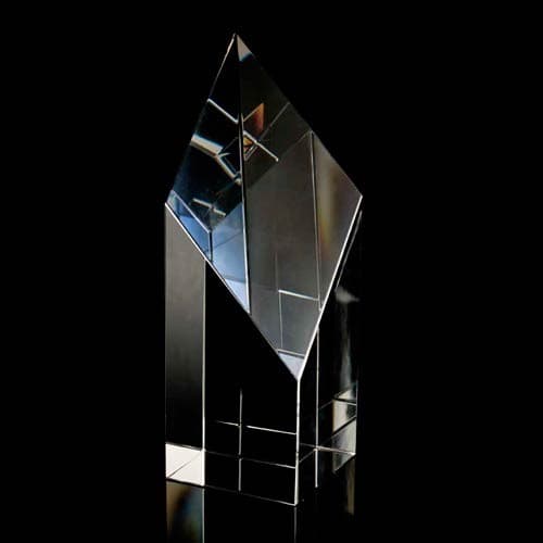 Custom Printed Optical Crystal Slice Diamond Award