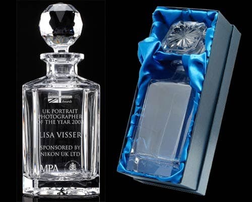 Custom Printed Large Plain Crystal Square Decanter