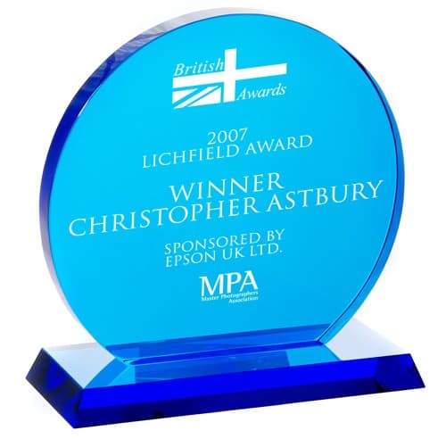 Custom Printed Medium Blue Trophy Award Circle