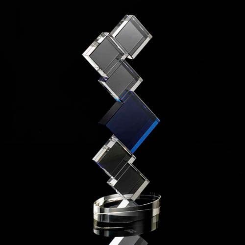 Custom Printed Mounted Crystal Square Tower Award