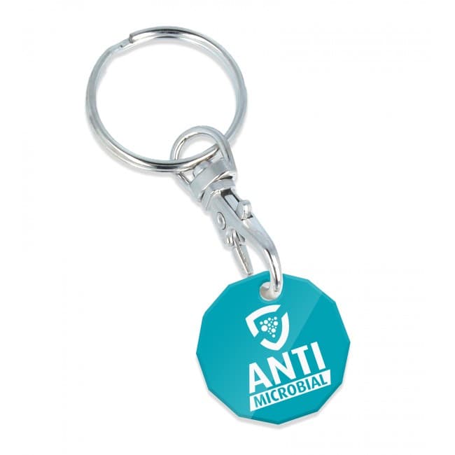 Custom Printed AntiMicrobial Trolley Coin Keyring