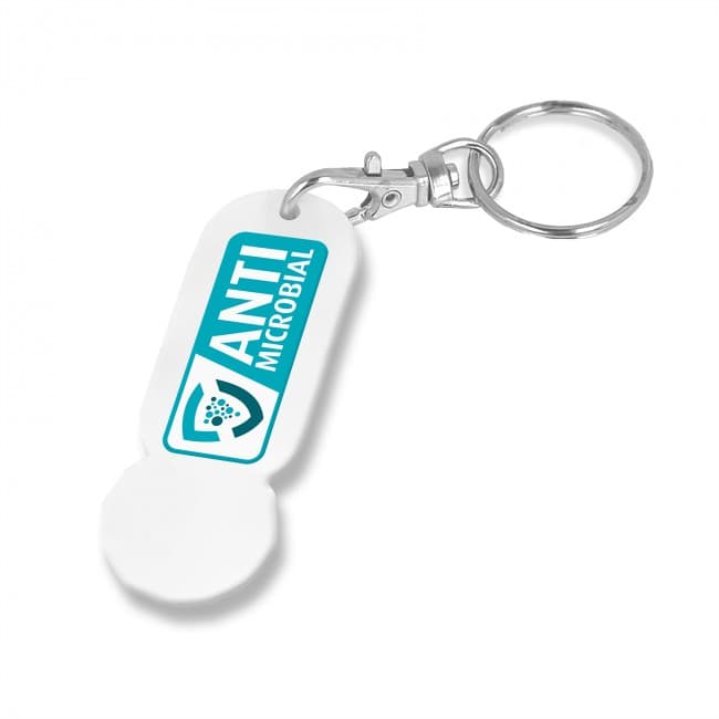 Custom Printed AntiMicrobial Trolley Stick Oblong Keyring