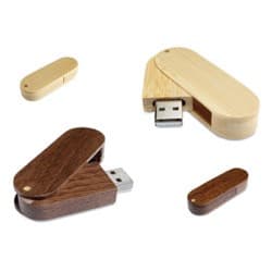 Custom Printed Wooden Rotating USB