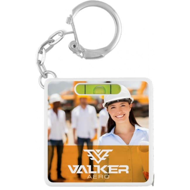 Custom Printed Spirit Level Tape Measure Keyring