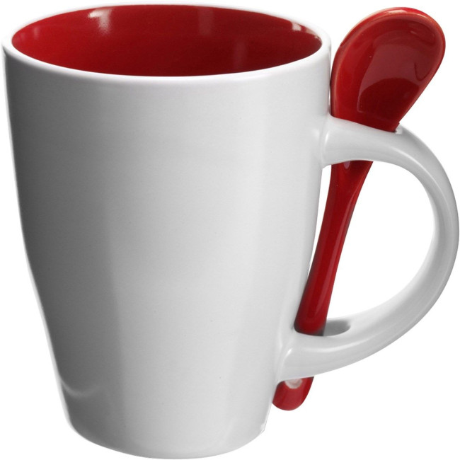 Custom Printed Coffee mug with spoon 300ml - Image 5