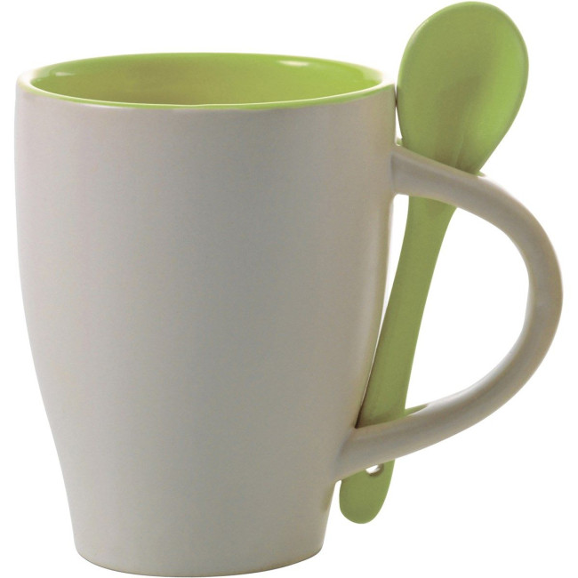 Custom Printed Coffee mug with spoon 300ml - Image 7