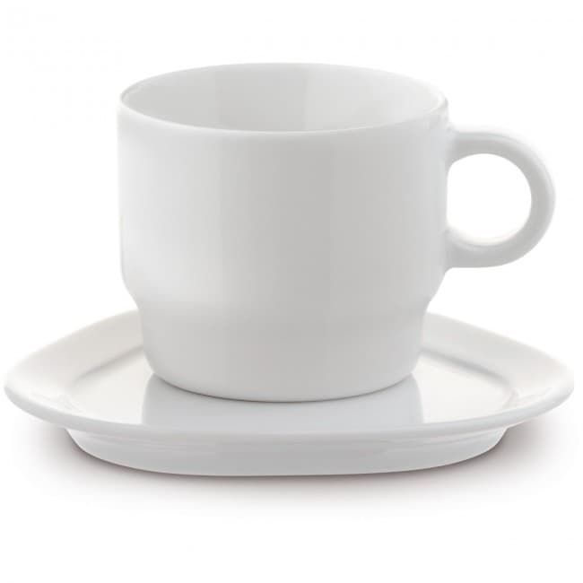 Custom Printed Satellite, cup & saucer triangle 180ml - Image 2