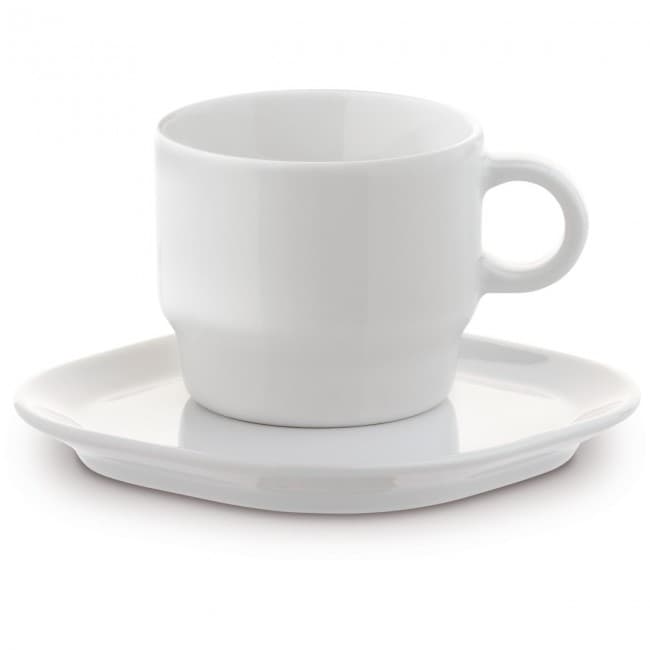 Custom Printed Satellite, small cup & saucer, square 180ml - Image 2