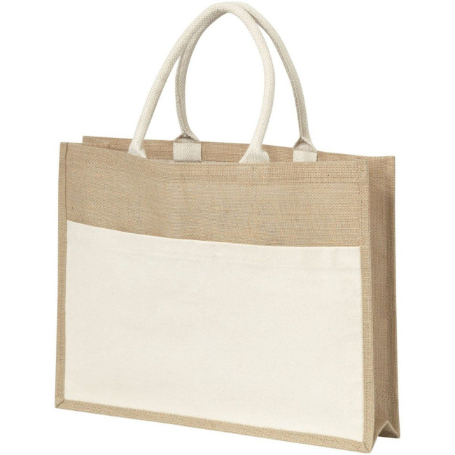 Custom Printed Jute Shopping Bag - Image 1