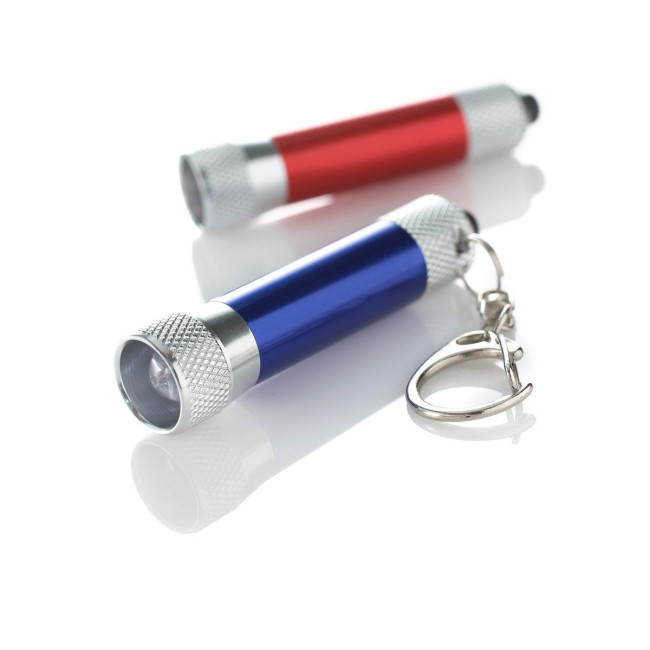 Custom Printed Aluminium LED torch keyring - Image 1