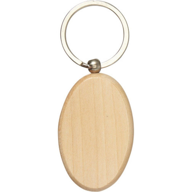 Custom Printed Oval Wooden key holder - Image 1