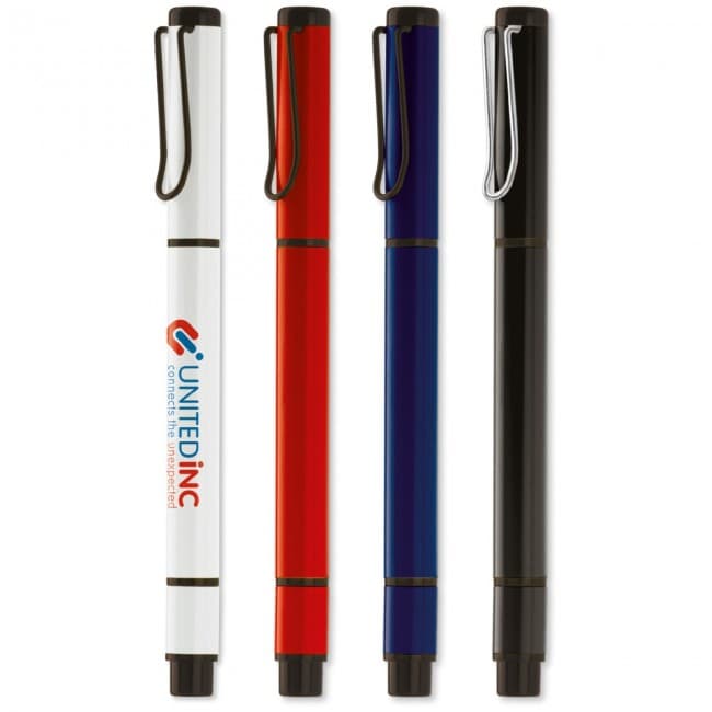 Custom Printed Ball pen with textmarker 2-in-1 - Image 2