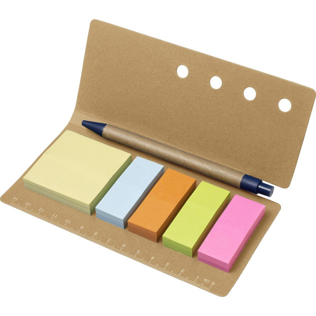 Custom Printed Cardboard sticky notes holder with ruler - Image 1