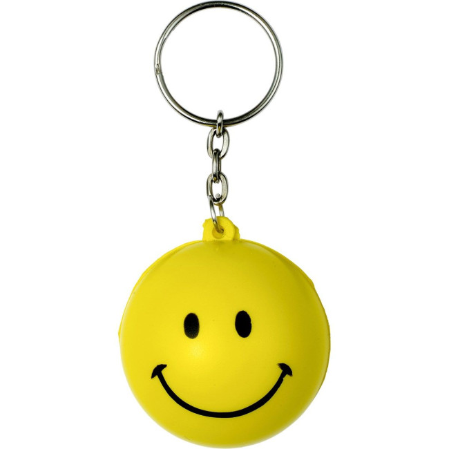 Custom Printed Smiley Face Stress Keyring - Image 2