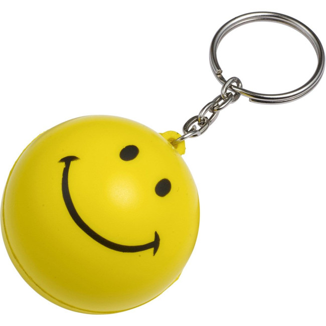 Custom Printed Smiley Face Stress Keyring - Image 4