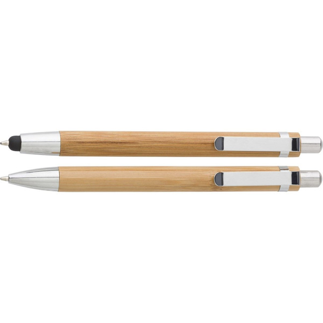 Custom Printed Bamboo pen & pencil set - Image 3