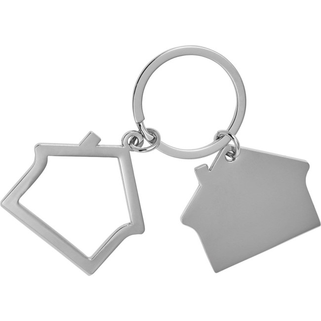 Custom Printed House Metal keyring - Image 1