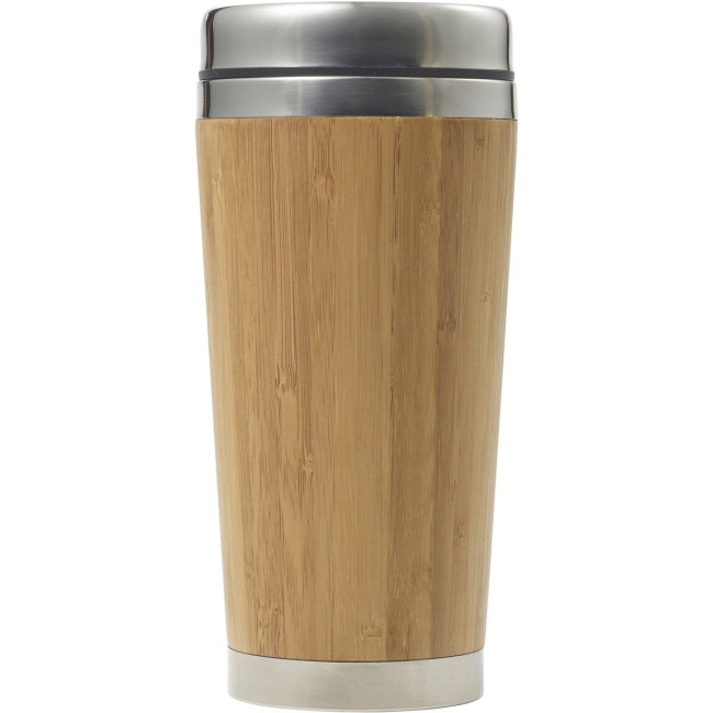 Custom Printed Braxted Bamboo Double Walled Travel Mug 400ml - Image 2