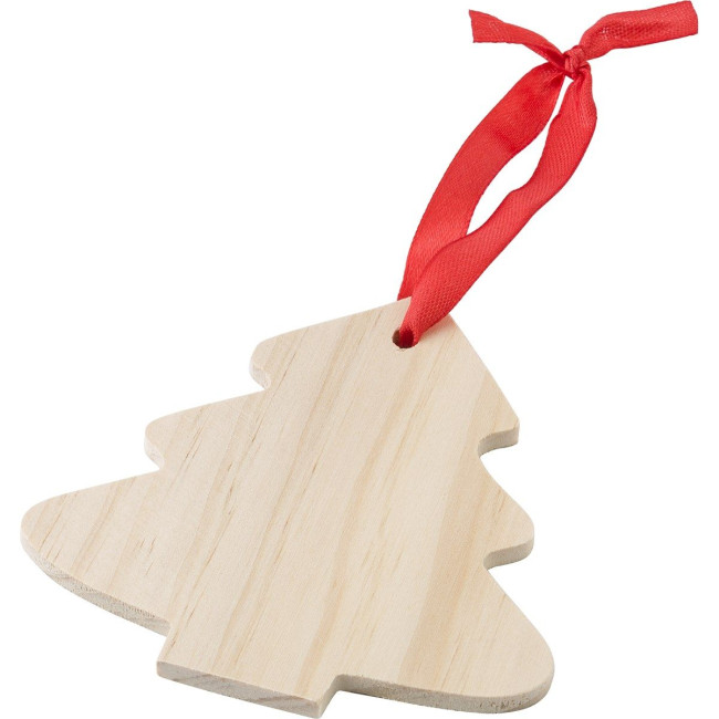 Custom Printed Wooden Christmas Tree Decoration - Image 1