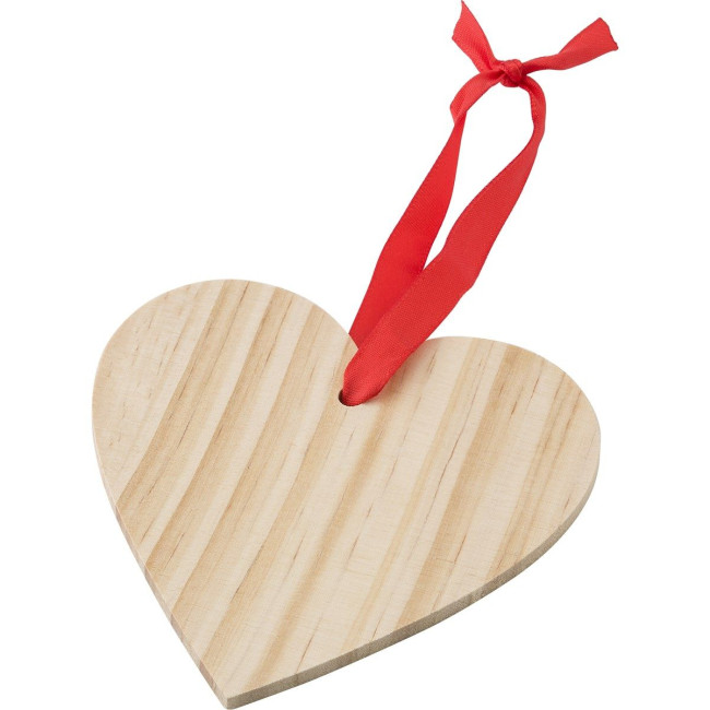 Custom Printed Wooden Heart Decoration - Image 1