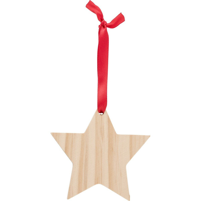 Custom Printed Wooden Star Decoration - Image 2