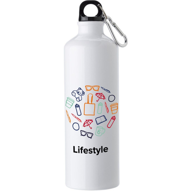 Custom Printed Aluminium single walled water bottle 750ml - Image 1