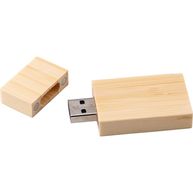 Custom Printed Bamboo USB drive - Image 1