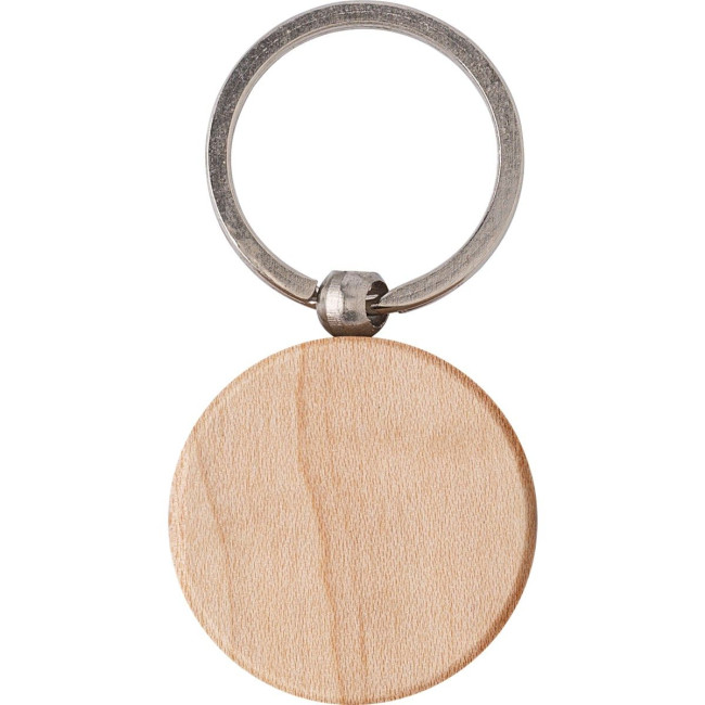 Custom Printed Round Wooden keyring