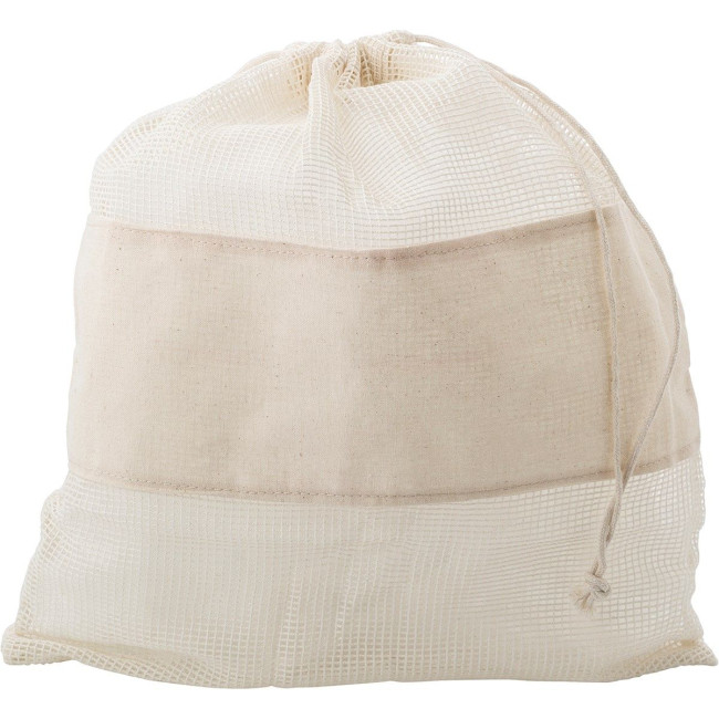 Custom Printed Natural cotton mesh bags - Image 1