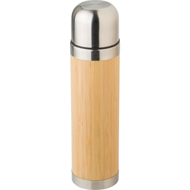 Custom Printed Bamboo thermos bottle 400ml - Image 1